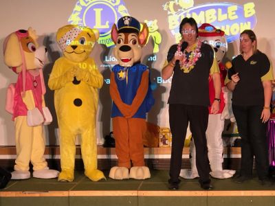 Pudsey, the Paw Patrol team and the Bumble B Roadshow