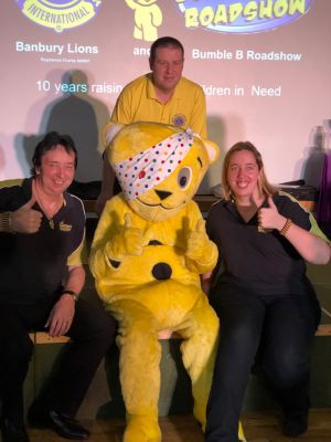 Lion President Richard High, Pudsey and the Bumble B Roadshow
